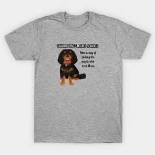 Cavaliers have a way of finding the people who need them. (Black & Tan) T-Shirt